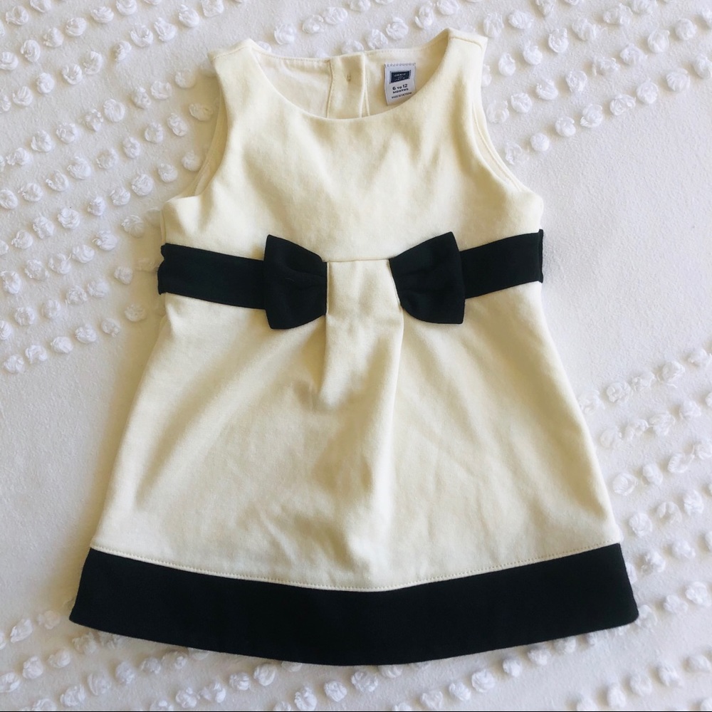 Janie and Jack Black & White Dress for Baby 6-12 m